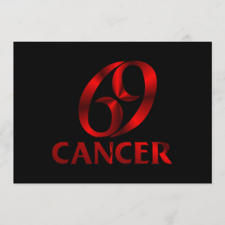 Red Cancer Horoscope Symbol Invitation