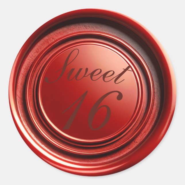 Red Candle Wax Seal Drip Sweet 16 Wedding (Front)