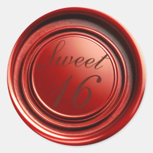 Red Candle Wax Seal Drip Sweet 16 Wedding