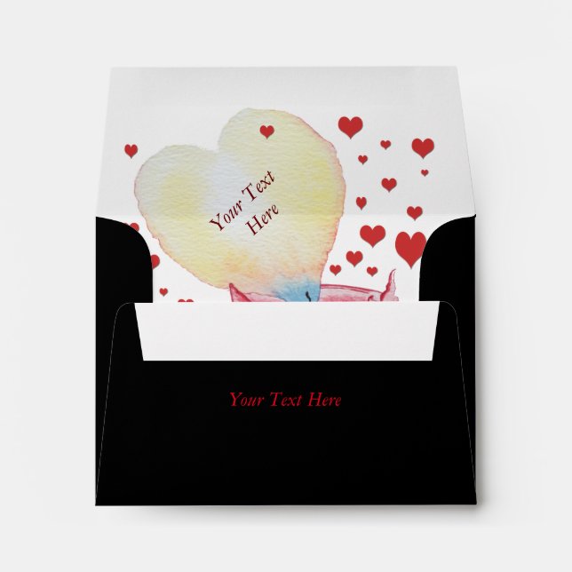 red candle with heart shaped flame for love envelopes (Back (Bottom))