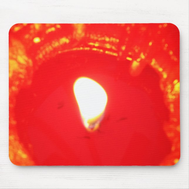 Red Candlelight, Flame , Candle, Christmas Love Mouse Pad (Front)