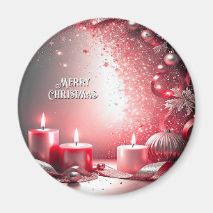 Red Candles Decorative Christmas Holiday Magnet