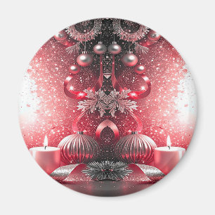 Red Candles Decorative Christmas Holiday Magnet