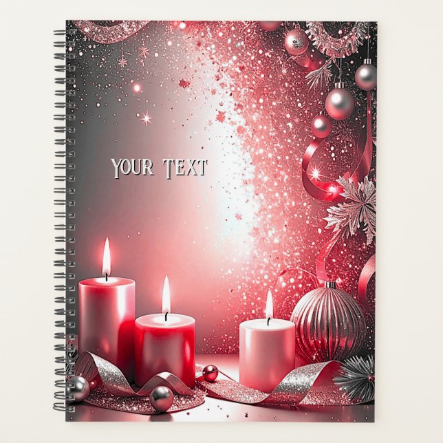 Red Candles Decorative Christmas Holiday Planner (Front)