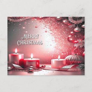 Red Candles Decorative Holiday Postcard
