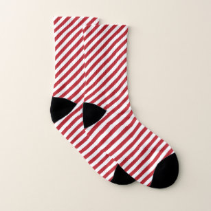 Red Candy Cane Stripes Merry Christmas  Neck Tie Socks