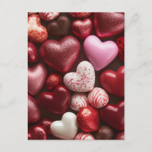 Red Candy Hearts Design Valentine`s Day Card 