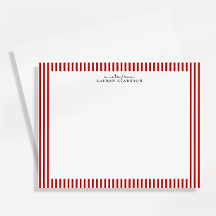 Red Candy Stripe Modern Note Card