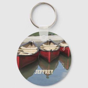 Red Canoes Personalised Name Key Ring