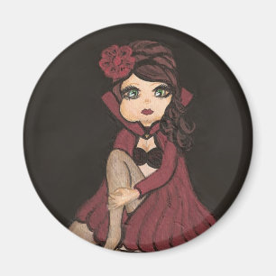Red Cape Quantum Cutie Girl Magnet
