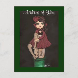 Red Caped Quantum Cutie is Thinking of You Postcard