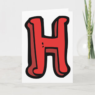 Red Capital Letter H Greeting Cards