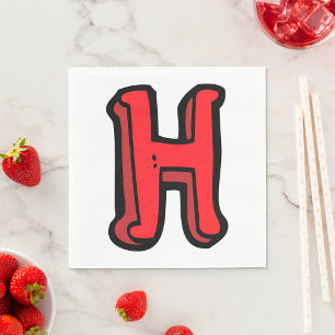Red Capital Letter H  Napkin