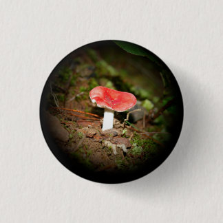 Red Capped Russula Mushroom 3 Cm Round Badge
