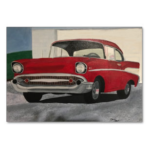 Red Car Automobile Reading Flashcards for Adults Table Number