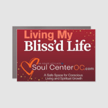 Red Car Door Magnet -- Living My Bliss'd Life