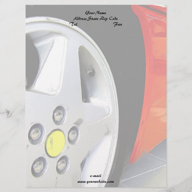 red car letterhead design (Front)