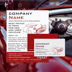 Red Car Logo, Auto Dealership Advertising Flyer