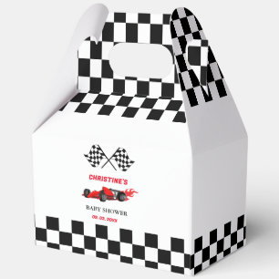 Red Car Race Baby shower Favour Box