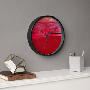 Red car reflections clock