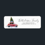 Red Car w/ Christmas Tree Return Address Label<br><div class="desc">You’re getting ready to send out a bunch of letters, mailers, or invitations and you don’t want to spend the time (and energy) writing out the return address on each and every one of them. What do you do? You get yourself some labels from us, of course! Why give yourself...</div>