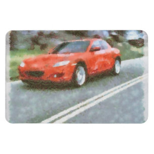 Red car watercolor effect magnet