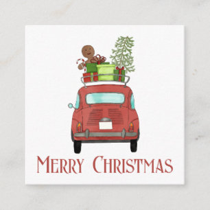 Red car with Christmas gifts Holiday Card