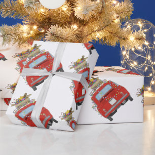 Red car with Christmas gifts Wrapping Paper