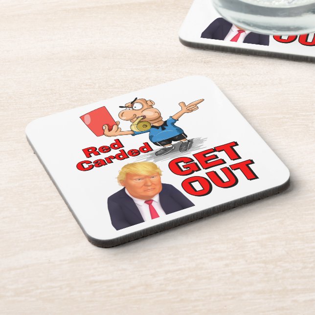 Red Carded Beverage Coaster (Left Side)