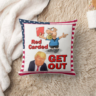 Red Carded Throw Pillow