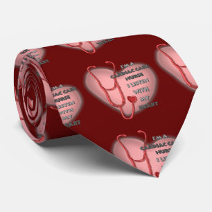 Red Cardiac Care Nurse Tie