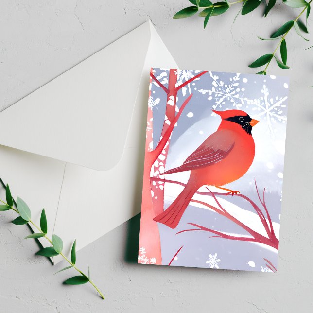 Red Cardinal | Beautiful Watercolor Painting Postcard (Creator Uploaded)