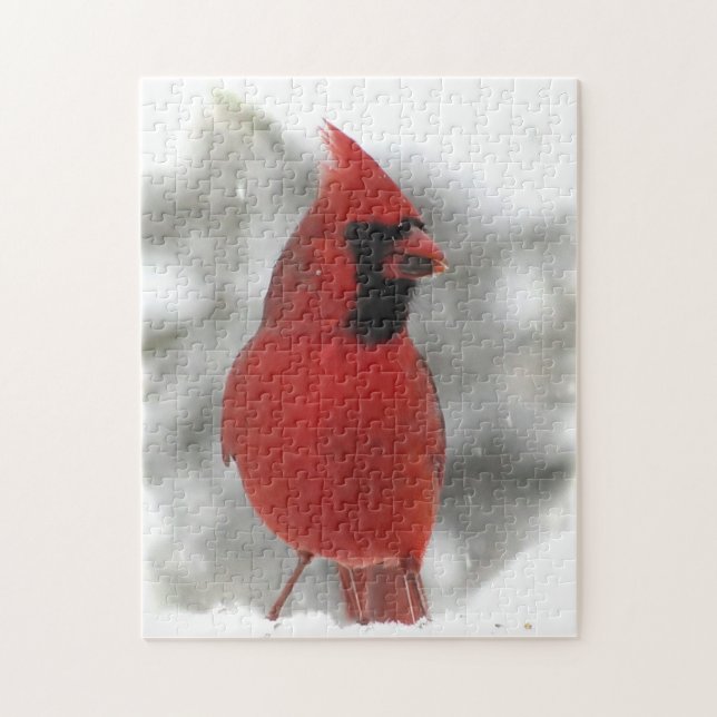 Red Cardinal Bird Animal Puzzle (Vertical)