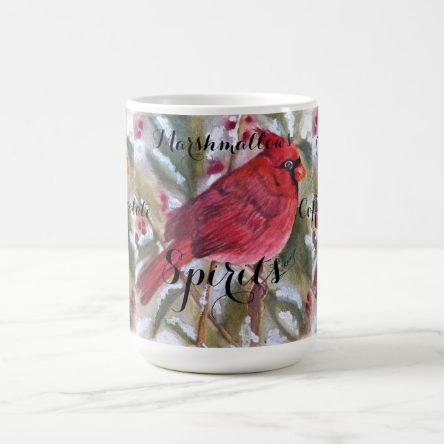 RED CARDINAL BIRD CHRISTMAS COFFEE MUG (Center)