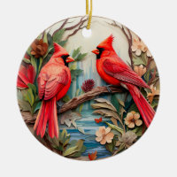 Red Cardinal Bird Christmas Personalised 