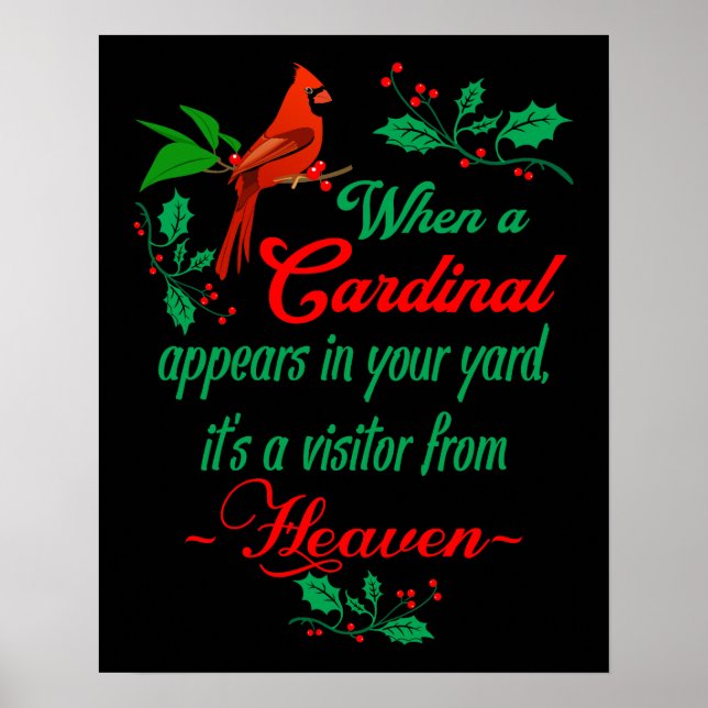 Red cardinal bird - Christmas quotes Poster (Front)