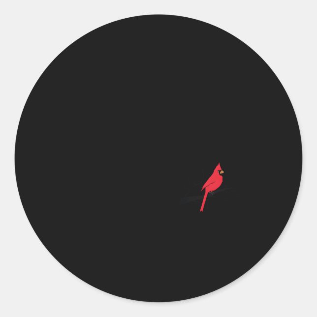 Red Cardinal Bird I Am Always With You Christian Classic Round Sticker (Front)