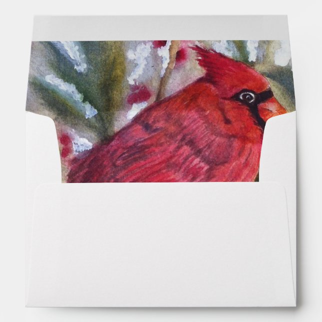 RED CARDINAL BIRD PEACEFUL JOY ENVELOPE (Back (Bottom))
