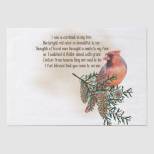Red Cardinal Bird Remembering You Saying Tissue Paper