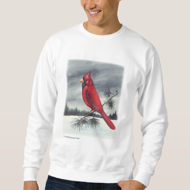 Red Cardinal Bird Soft Edges Sweatshirt (Front)