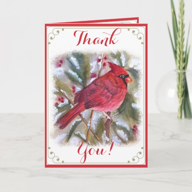 RED CARDINAL BIRD THANK YOU (Front)
