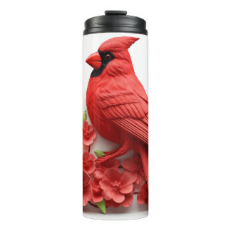 Red Cardinal Bird Thermal Tumbler