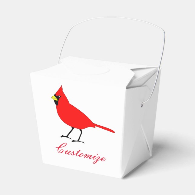 Red Cardinal Bird Thunder_Cove Favour Box (Front Side)