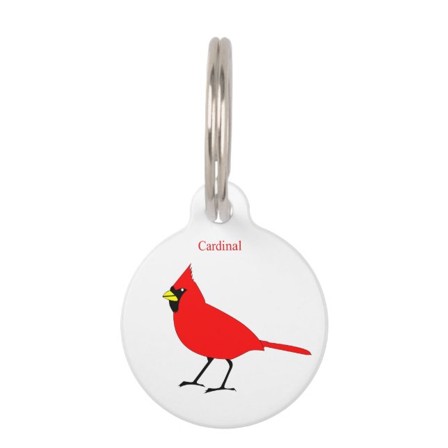 Red Cardinal Bird Thunder_Cove Pet Tag (Back)