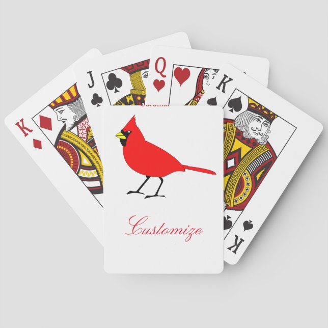 Red Cardinal Bird Thunder_Cove Playing Cards (Back)