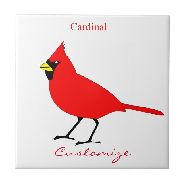 Red Cardinal Bird Thunder_Cove Tile (Front)