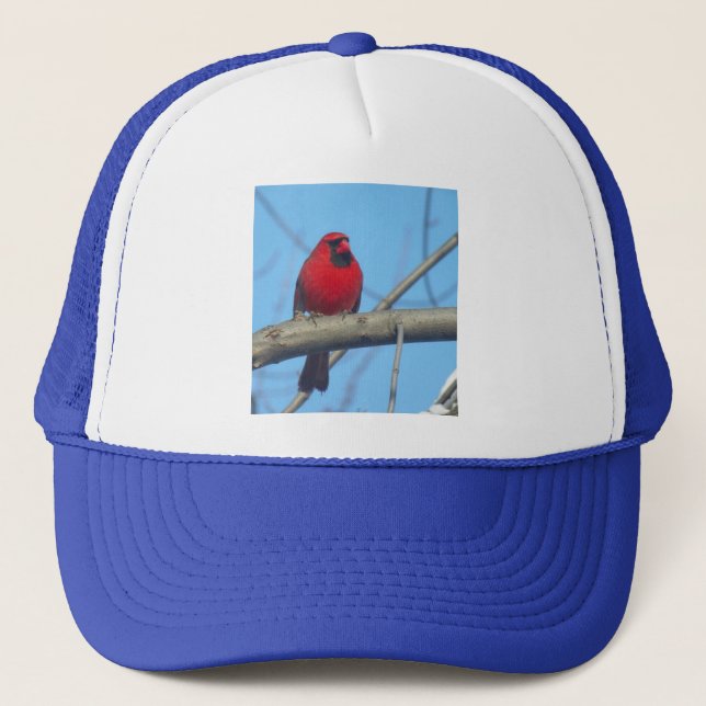 Red Cardinal/Bird Trucker Hat (Front)