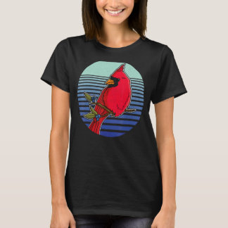 Red Cardinal Birds Biologist Songbird Garden Ornit T-Shirt