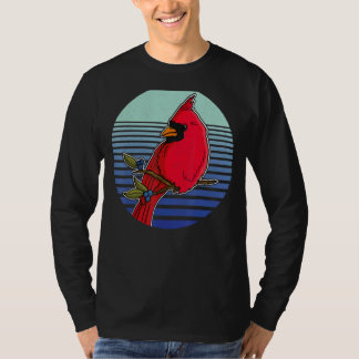 Red Cardinal Birds Biologist Songbird Garden Ornit T-Shirt
