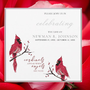 Red Cardinal Celebration of Life Invitation
